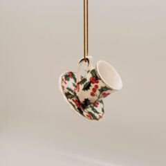 Holly Teacup Ornament