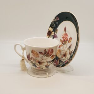 English Camellia Cup and Saucer With Box