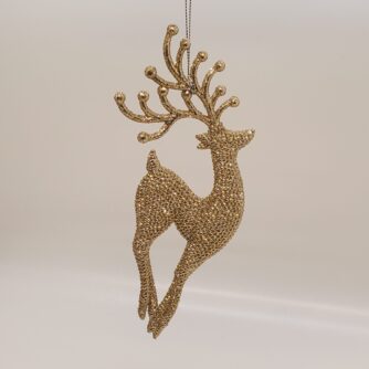 Gold Reindeer Ornament 1