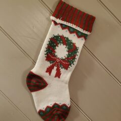 Knit Wreath Stocking