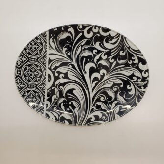 Black & White Oval Soap Dish