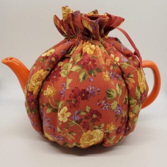 Small Orange Floral Tea Cozy