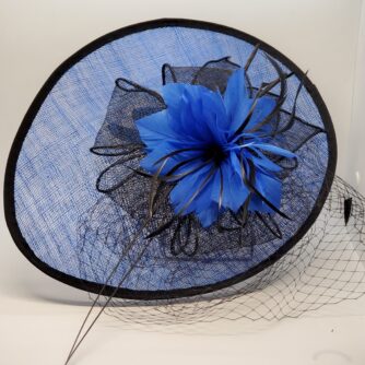 Royal Blue With Black Trim Fascinator