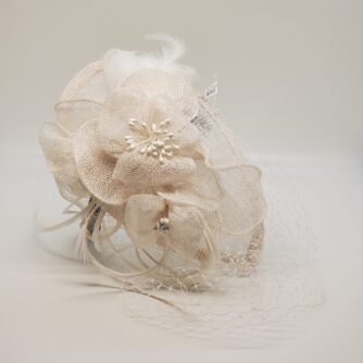 Ivory Flower & Net Fascinator