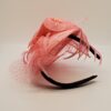 Pink Flower & Net Fascinator