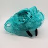 Teal Flower Feather Fascinator