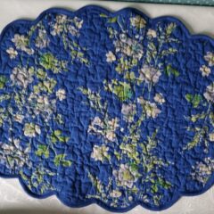 Royal Blue Scalloped Floral Placemat