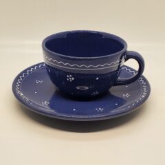 White Flower Blue Teacup