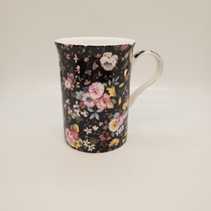 Black Floral Tall Mug