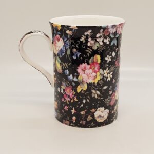 Black Floral Tall Mug