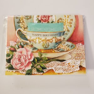 Happy Birthday Blue Teacup Card