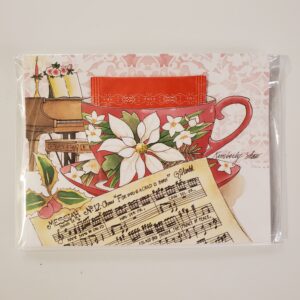 Sheet Music Christmas Teacup Card